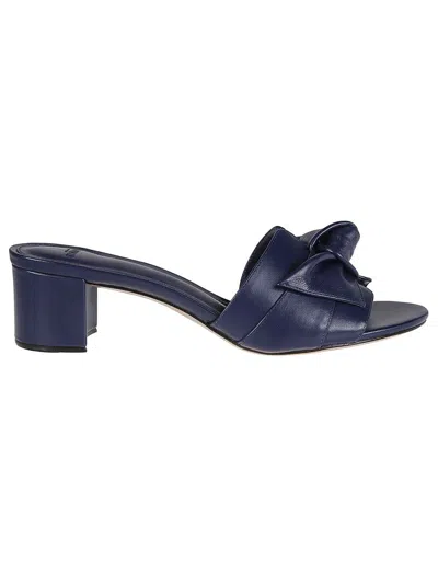 Alexandre Birman Maxi Clarita Leather Knot Mule Sandals In Blue