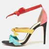 Alexandre Birman Multicolor Suede Ankle Strap Sandals In Multi