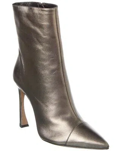 Pre-owned Alexandre Birman Myra 100 Metallic Leather Boot Women's In Silver
