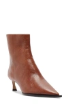 Alexandre Birman Myra Pointed Toe Kitten Heel Bootie In Brown