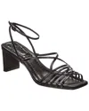 Alexandre Birman Naya 50 Embossed Leather Sandal In Black