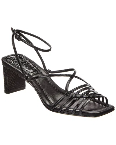 Alexandre Birman Naya 50 Embossed Leather Sandal In Black