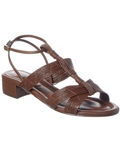 Alexandre Birman Olga Block 30 Leather Sandal In Brown