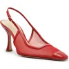 Alexandre Birman Oliva Pointed Toe Slingback Pump In Flame