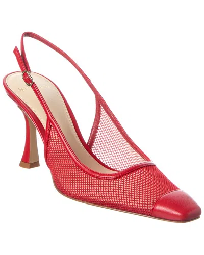 Alexandre Birman Olivia 85 Mesh & Leather Slingback Pump In Red
