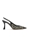 Alexandre Birman Olivia Animal-print Lace-leather Slingback Pumps In Black