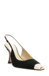 Alexandre Birman Olivia Cap Toe Slingback Pump In Black/ Light Gold