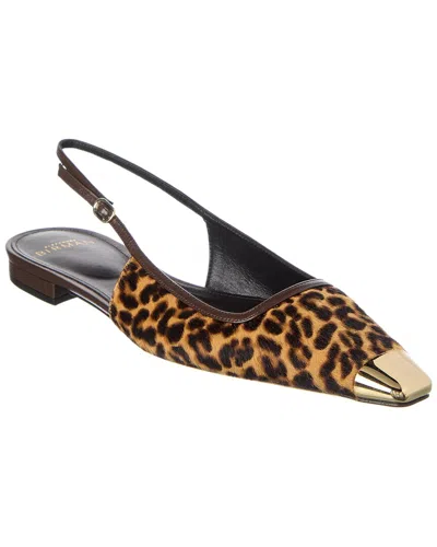Alexandre Birman Olivia Haircalf & Leather Slingback Flat In Brown