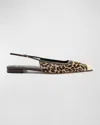 Alexandre Birman Olivia Genuine Calf Hair Cap Toe Slingback Flat In Light Beige/testa Di Moro/light Gold