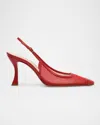 Alexandre Birman Oliva Pointed Toe Slingback Pump In Flame