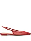 Alexandre Birman Olivia Mesh Slingback Flats In Red