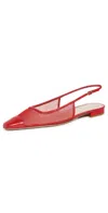 Alexandre Birman Olivia Mesh Slingback Flats In Flame