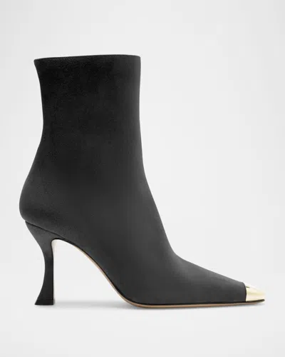 ALEXANDRE BIRMAN OLIVIA SUEDE CAP-TOE BOOTIES