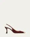 Alexandre Birman Olivia Pumps 85mm Cherry Lacquer/light Gold In Cherry Lacquerlight Gold