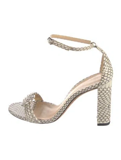 Pre-owned Alexandre Birman Patent Leather Animal Print Sandals In Neutral