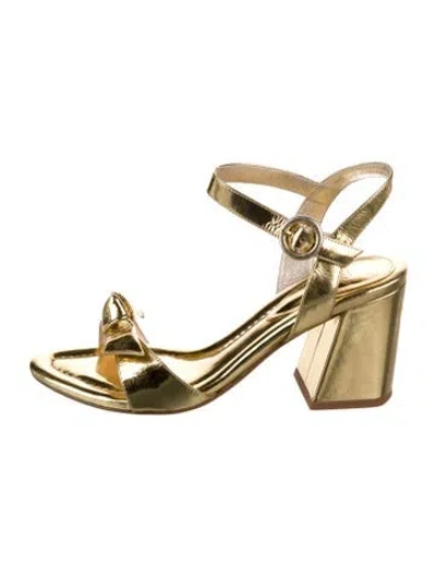 Pre-owned Alexandre Birman Patent Leather Bow Accents Sandals