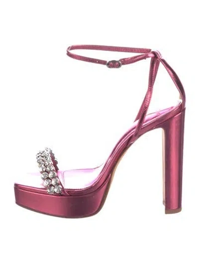 Pre-owned Alexandre Birman Patent Leather Crystal Embellishments Sandals