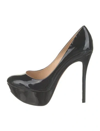 Pre-owned Alexandre Birman Patent Leather Cutout Accent Pumps In Blue