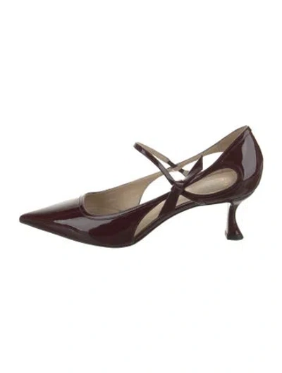 Pre-owned Alexandre Birman Patent Leather D'orsay Pumps In Burgundy