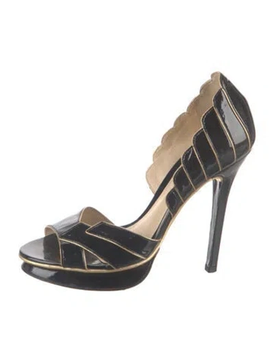 Pre-owned Alexandre Birman Patent Leather Pumps In Black/gold