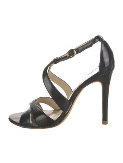 Pre-owned Alexandre Birman Patent Leather Sandals In Black