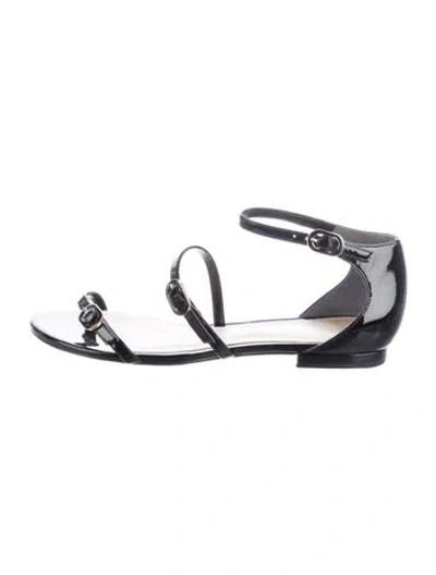 Pre-owned Alexandre Birman Patent Leather Sandals In Black