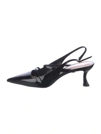 Pre-owned Alexandre Birman Patent Leather Slingback Pumps In Black