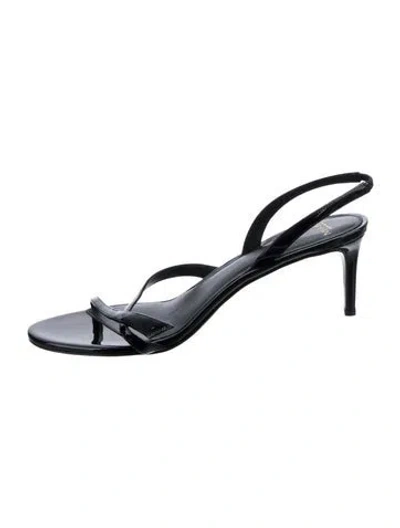 Pre-owned Alexandre Birman Patent Leather Slingback Sandals In Black