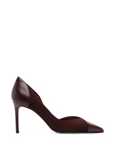 Alexandre Birman Patricia 85 Suede-panel Pumps In Brown