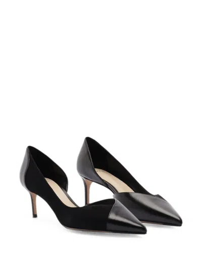 Alexandre Birman Patricia Panelled Pointed-toe Pumps In Black