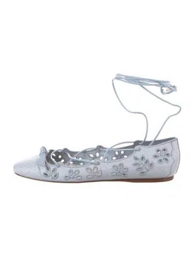 Pre-owned Alexandre Birman Patterned Flats In Blue