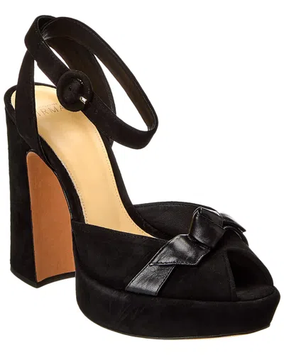 Alexandre Birman Pepitta 120 Suede Platform Sandal In Black
