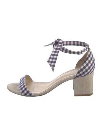 Pre-owned Alexandre Birman Plaid Print Sandals In Blue