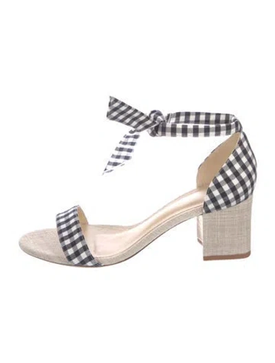 Pre-owned Alexandre Birman Plaid Print Sandals In Blue
