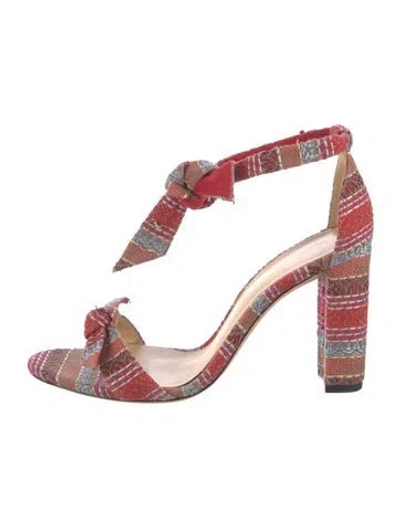 Pre-owned Alexandre Birman Plaid Print Sandals In Neutrals/pink