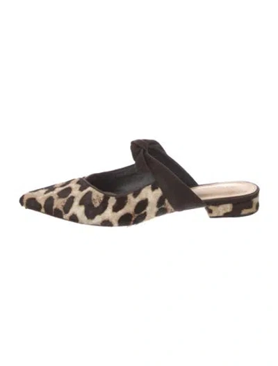 Pre-owned Alexandre Birman Ponyhair Animal Print Mules In Neutral