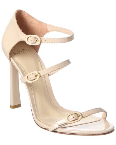 Alexandre Birman Poppy 100 Leather Sandal In Neutral