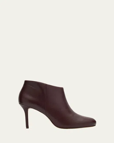 Alexandre Birman Prim Leather Booties In Brown