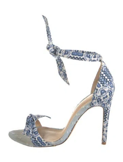 Pre-owned Alexandre Birman Printed Bow Accents Sandals In Blue