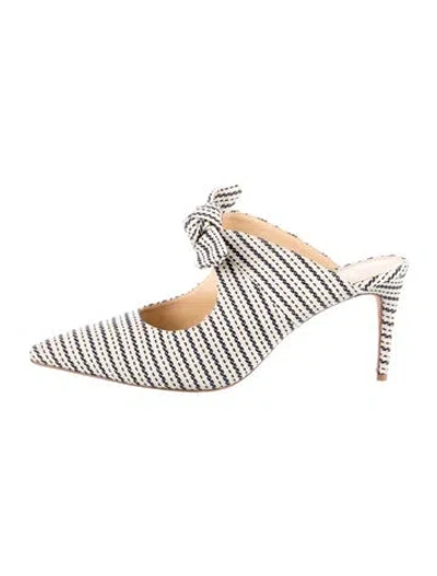 Pre-owned Alexandre Birman Printed Cutout Accent Mules In Neutral