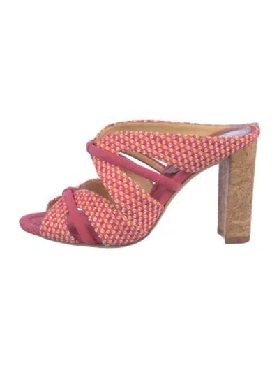 Pre-owned Alexandre Birman Printed Slides In Pink