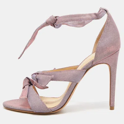 Pre-owned Alexandre Birman Purple Fabric Crystal Embellished Gianna Sandals Size 39
