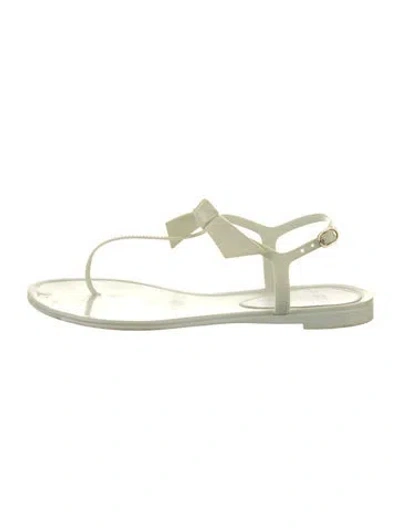 Pre-owned Alexandre Birman Pvc Bow Accents T-strap Sandals In Transparent