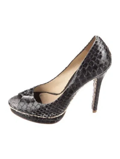 Pre-owned Alexandre Birman Python Animal Print Pumps In Black