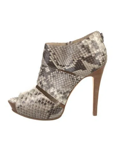 Pre-owned Alexandre Birman Python Animal Print Pumps In Neutral
