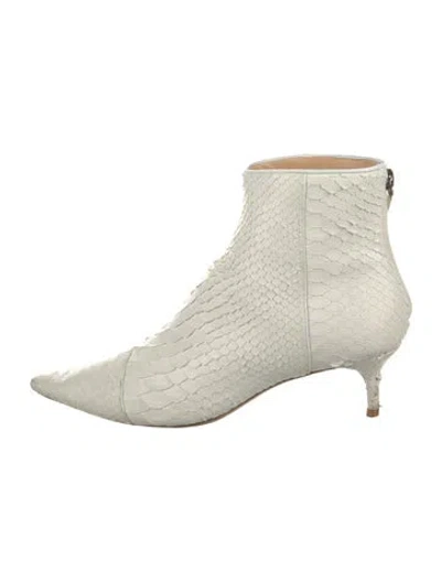 Pre-owned Alexandre Birman Python Boots In White