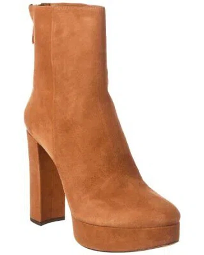 Pre-owned Alexandre Birman Rachel 130 Suede Boot Women's In Brown