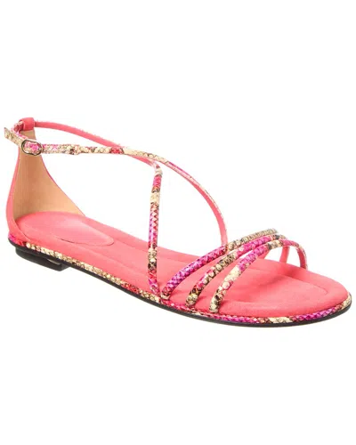 Alexandre Birman Radie Snake-embossed Leather Sandal