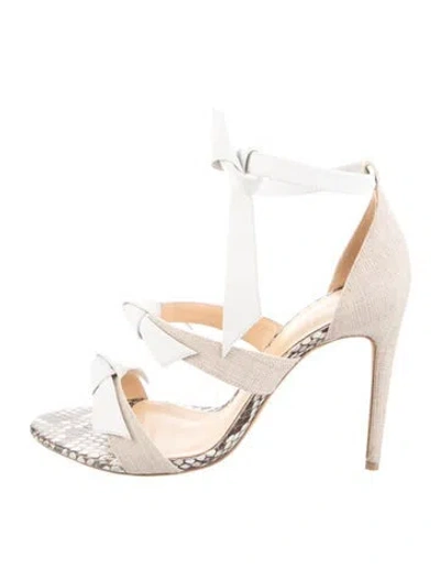 Pre-owned Alexandre Birman Raffia Bow Accents Gladiator Sandals In Neutral