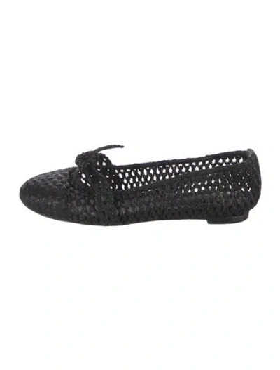 Pre-owned Alexandre Birman Raffia Flats In Black